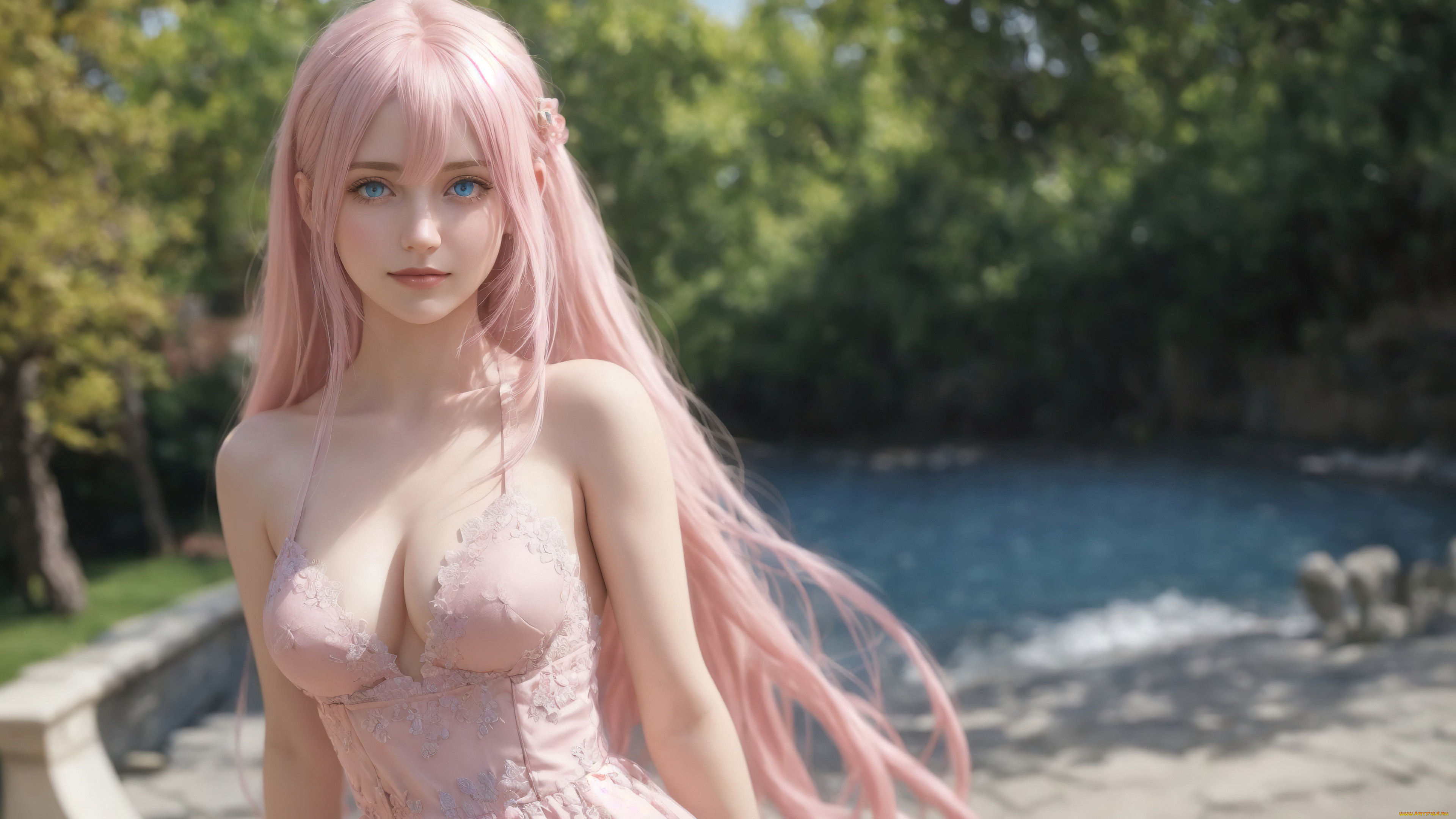 , 3 ,  , people, girl, fantasy, lingerie, pink, hair, art, stable, diffusion, neuronet